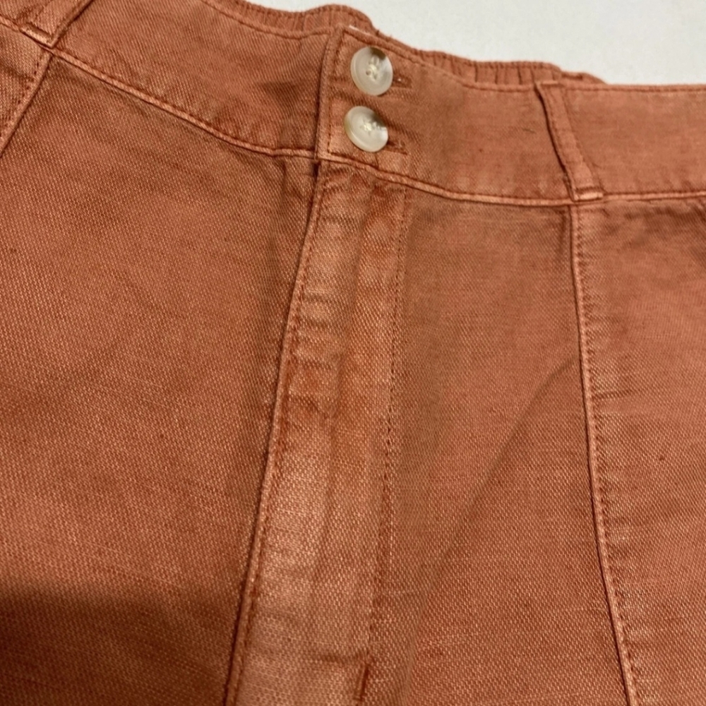 3/$30 Joie Women's Linen Rust Cargo Shorts Sz 2 NWOT - Picture 4 of 9